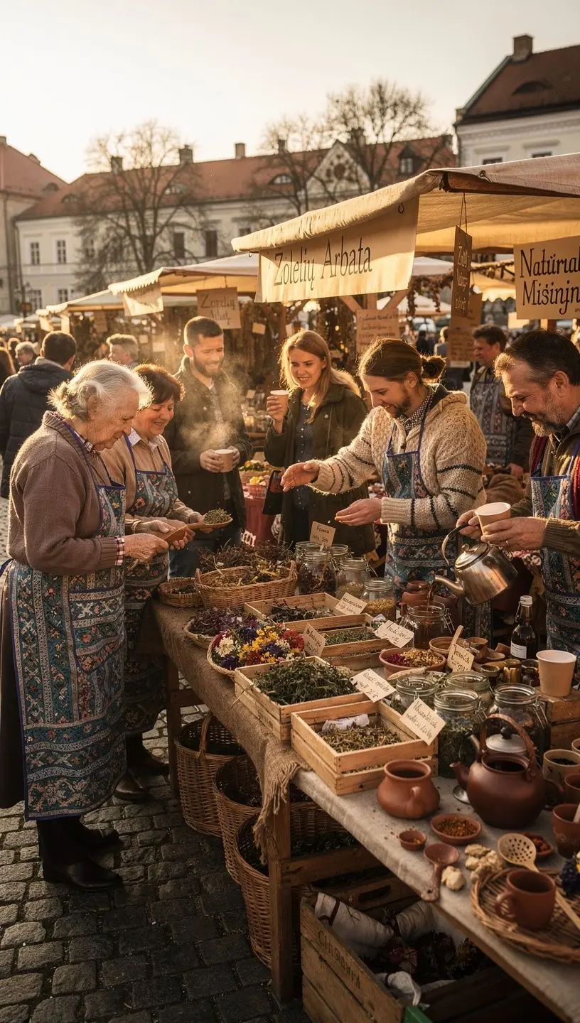 Žolelių arbatos ruošimo procesas: užpilama karštas vanduo į arbatinuką su džiovintomis žolelėmis