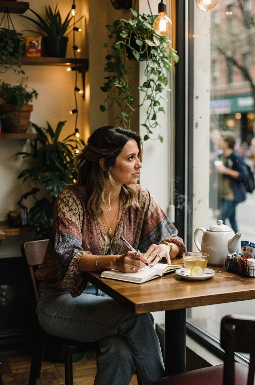 Stiklinė arbatos puodelis su garuojančia žolelių arbata ir šviežiais žalumynais