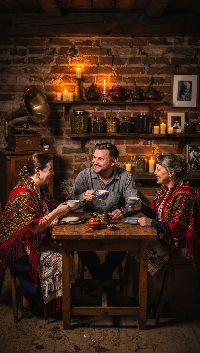 Atidarytas arbatos dėžutės langas su įvairių rūšių arbata ant šviesaus stalo